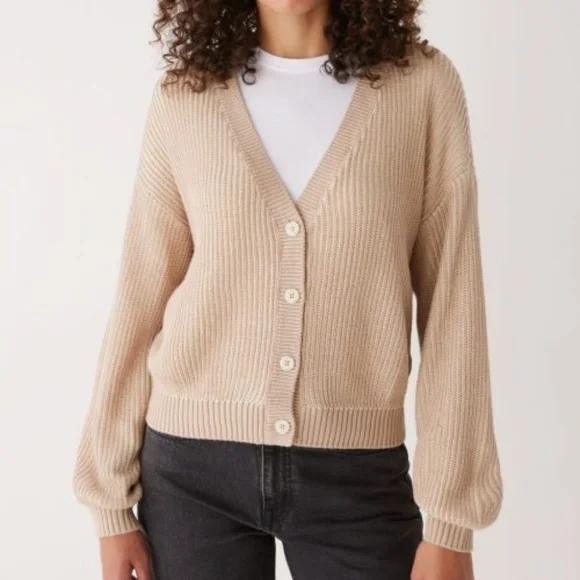 ジャケット・アウター sheller Brilliant bicolor cardigan beige Brilliant bicolor cardigan – shéller / シェリエ